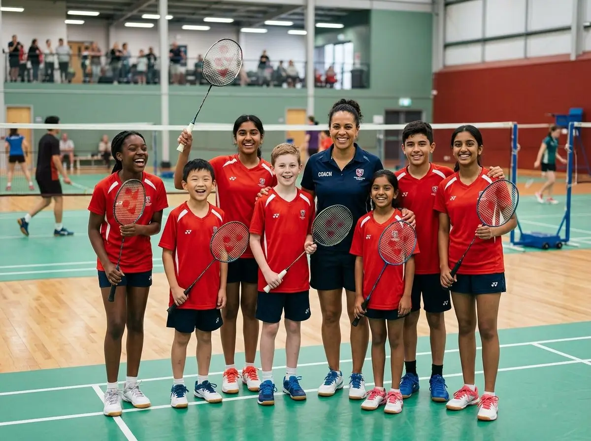 Tim SBI di lapangan badminton